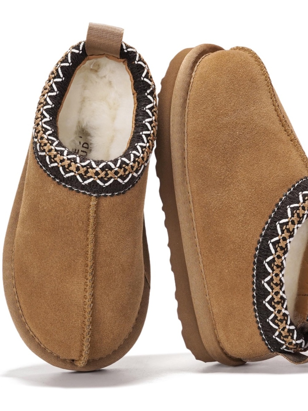 Project Cloud Kid’s Suede Slip-On Australian Shearing Slippers -Chestnut, Unisex